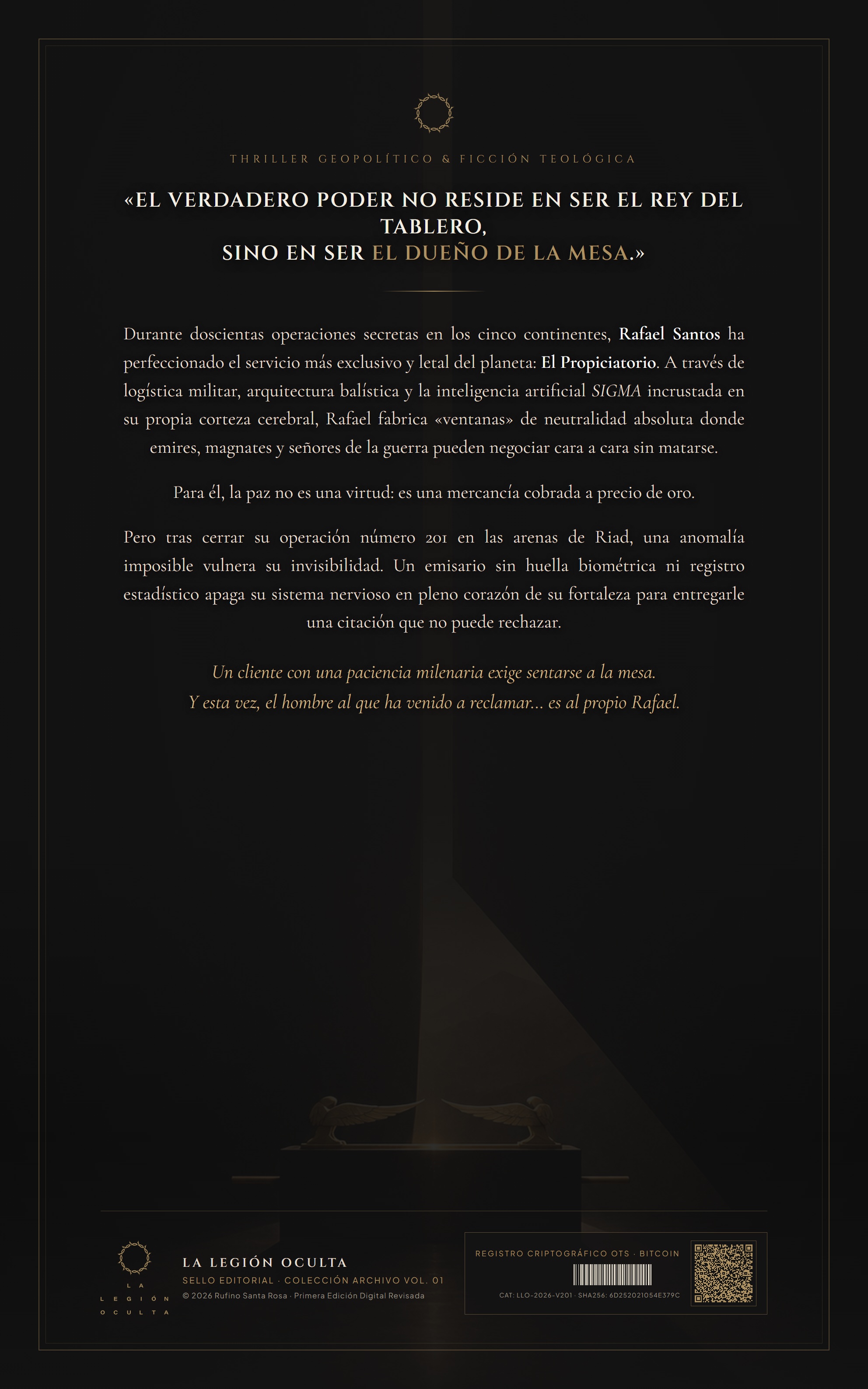 Contraportada El Propiciatorio — La Legión Oculta